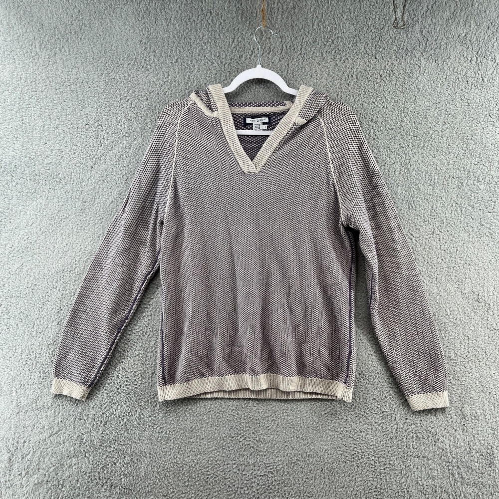 Carbon 2 Cobalt Womens Knit Hoodie Sweater Size M Lavender Cotton Pullover